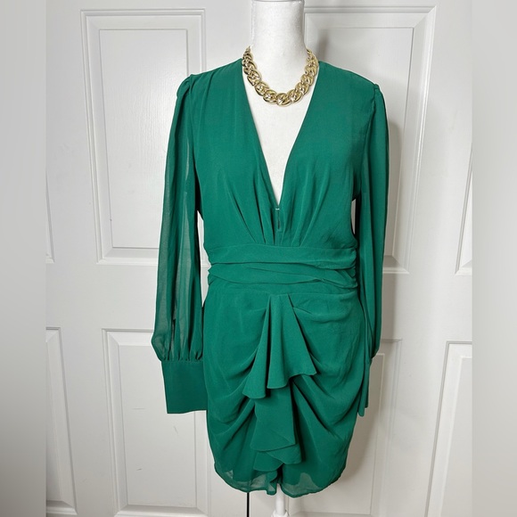 Bardot Dresses & Skirts - Viktoria Dress In Dark Green Bardot (Size 8)